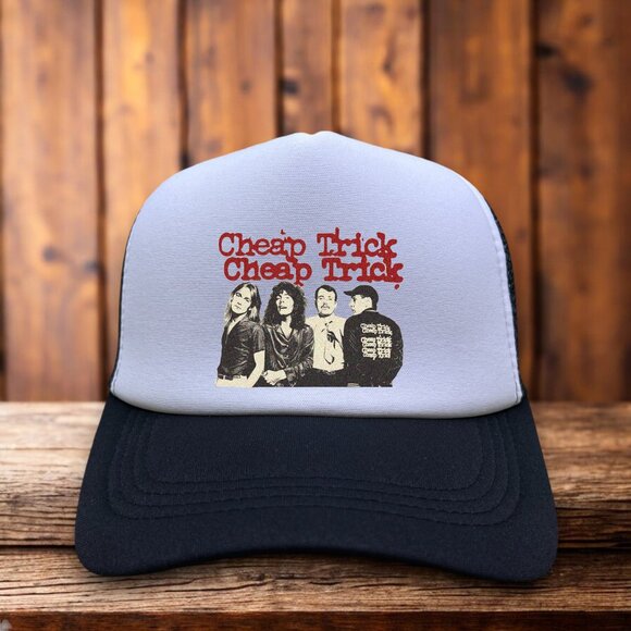 Cheap Trick Unisex Trucker Hat Black Snapback 70s Rock N Roll Band Baseball Cap - Picture 1 of 4